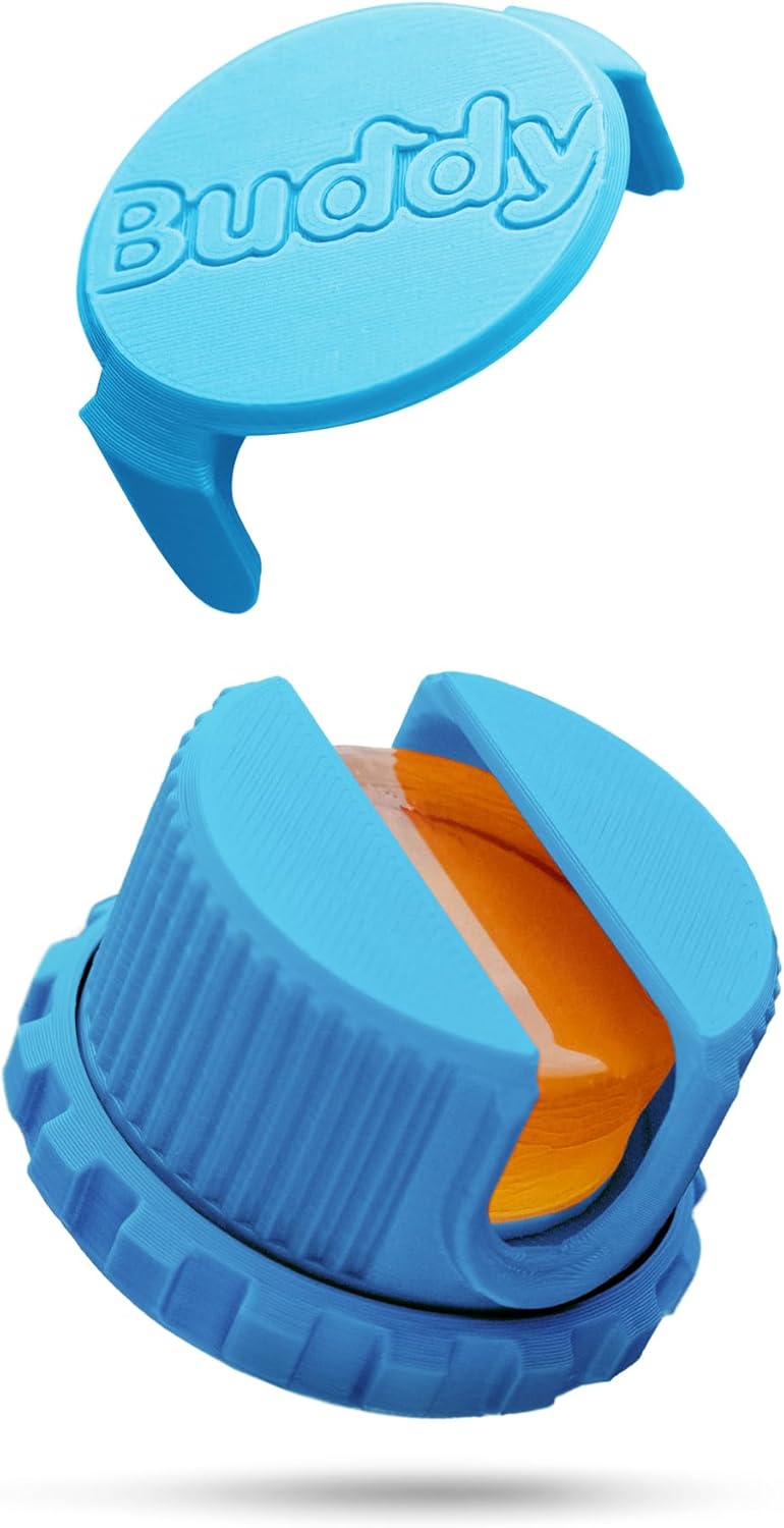 Bow Buddy Store Violin Rosin & Bow Tool – Drop-Resistant, Refillable Rosin with Rotating Cover Guide & Integrated Bow Wrench for Violin, Viola & Cello (Sky Blue) - Image 1